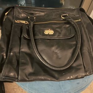 Black Badgley Mischka Large Bag w/plenty pockets; zippers in perfect condition